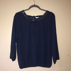 Navy blue blouse with detail